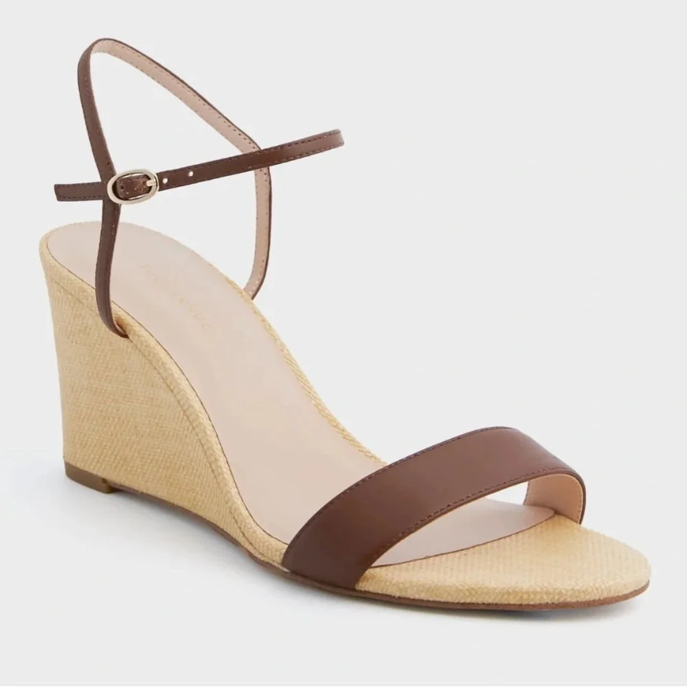 Tuckernuck Brown Leather Delphine Wedges NEW